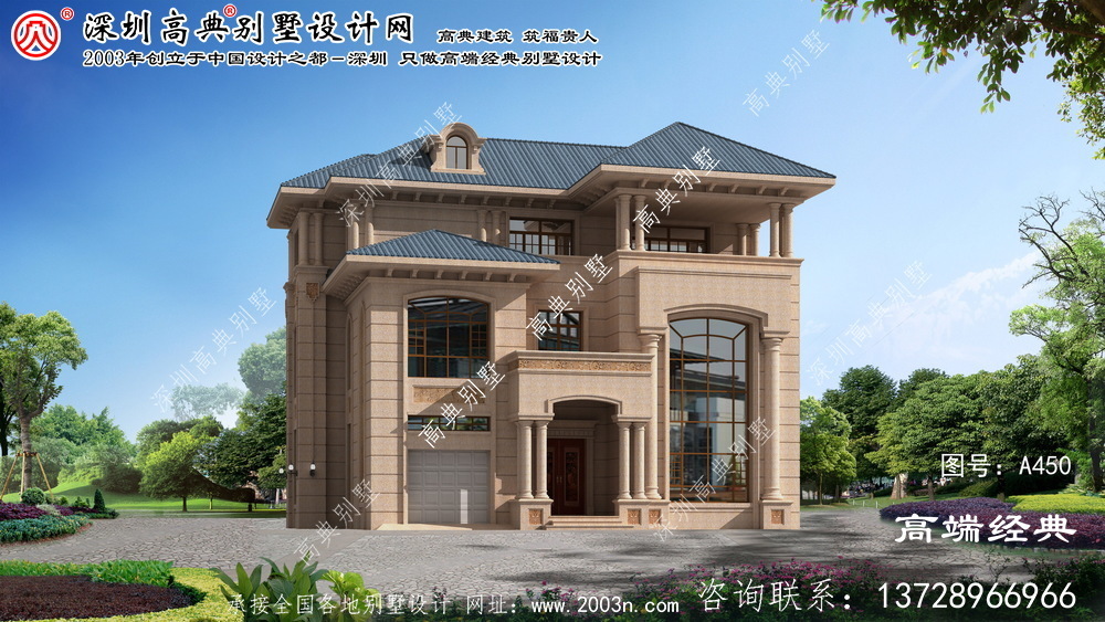 东阳市景宁畲族自治县今天给大家介绍五栋欧式自建别墅的图纸，富丽堂皇，成为村里最让人羡慕的一栋。