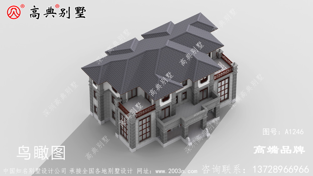 中式双拼别墅设计图，霸气侧漏又富有文化韵味